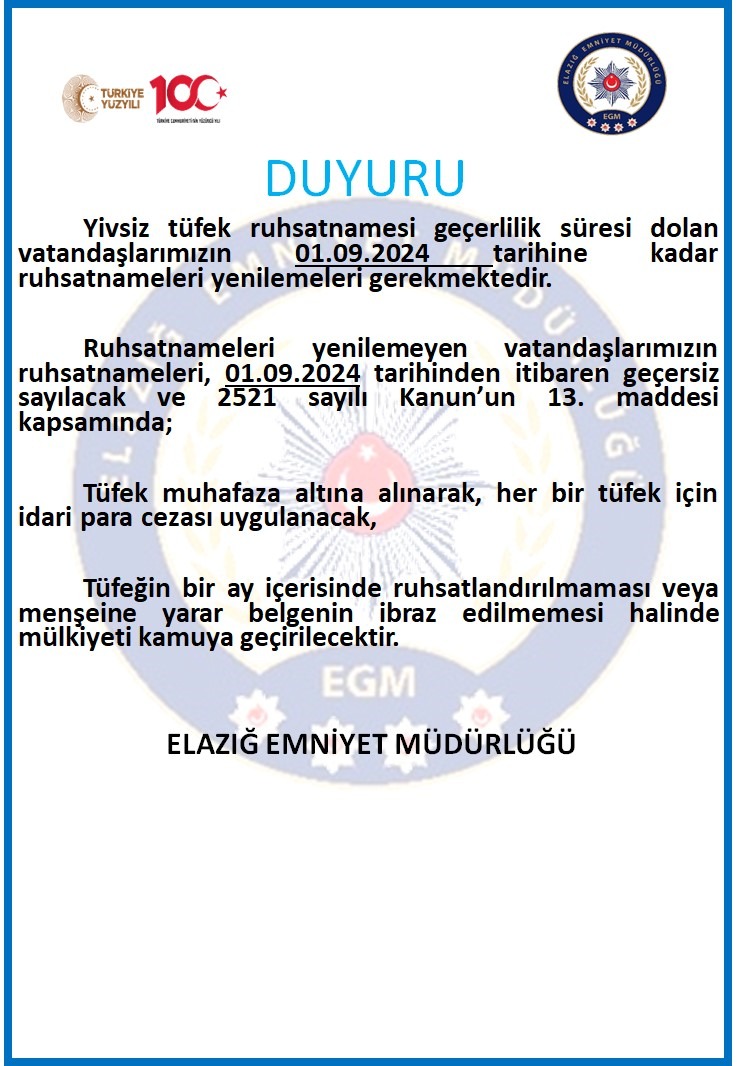 Yivsiz Tüfek Ruhsatnamesi Hakkında